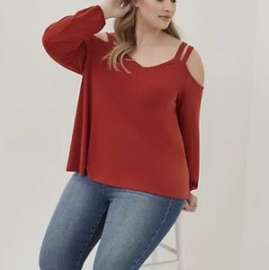 ***Summer TIME***STRAPPY COLD SHOULDER TOP - CREPE or SPICE